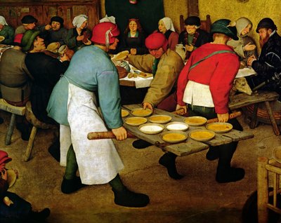 Bauernhochzeit casamento do camponês, 1568 óleo no detalhe do painel de 68946 de Pieter Bruegel the Elder